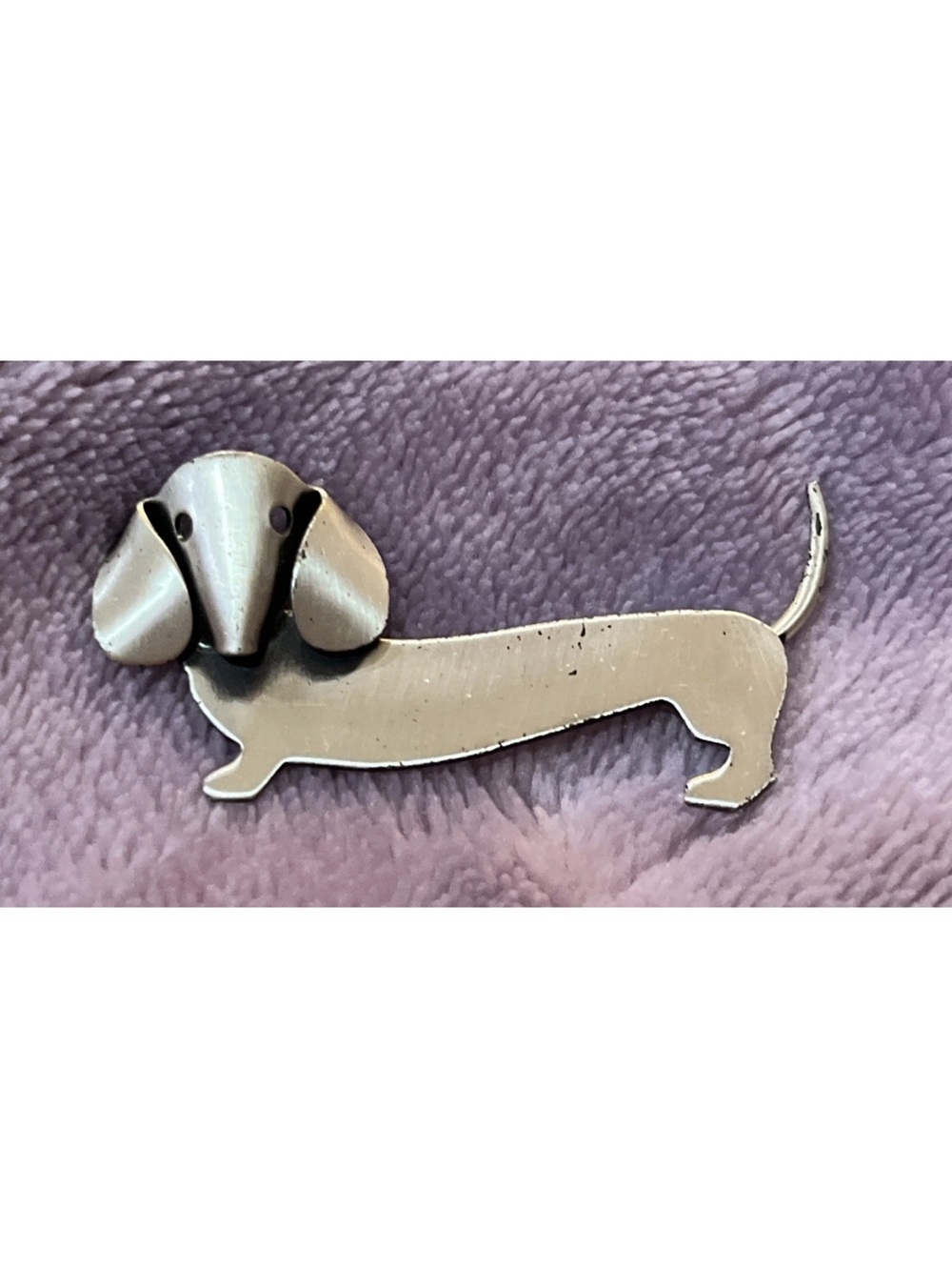Signed Vintage Beau Sterling Silver Dachshund Dog Brooch Pin 2”X1”
